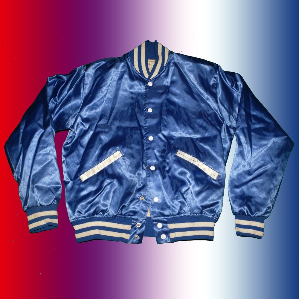 Vintage 70s shiny varsity bomber jacket
